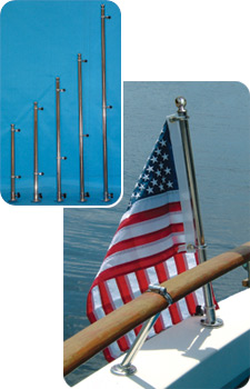 Flag Pole with Charlevoix Flag Clips30 Inch Flag Staff 