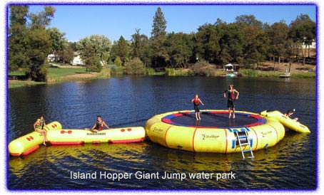 Create your own water park with our slide and island hopper accesories.