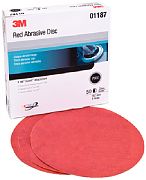 3M 01262 6" 40D Grit Red Abrasive Hookit Discs 25/Box