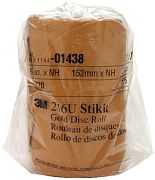 3M 01436 6" P280A Grit Gold Stikit "A" Weight Disc Roll 216U 175/Roll