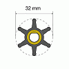 Albin Pump Premium Impeller Kit - 32 X 8 X 12MM - 6 Blade - Single Flat Insert