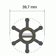 Albin Pump Premium Impeller Kit - 39.7 X 12 X 19.2MM - 6 Blade - Pin Insert