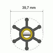 Albin Pump Premium Impeller Kit - 39.7 X 9.5 X 19.2MM - 6 Blade - Pin Insert