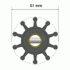 Albin Pump Premium Impeller Kit - 51 X 12.7 X 22MM - 10 Blade - Pin Insert