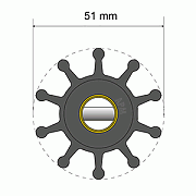 Albin Pump Premium Impeller Kit - 51 X 12.7 X 22MM - 10 Blade - Pin Insert
