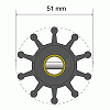Albin Pump Premium Impeller Kit - 51 X 12 X 22MM - 10 Blade - Pin Insert