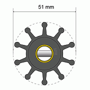 Albin Pump Premium Impeller Kit - 51 X 12 X 22MM - 10 Blade - Pin Insert