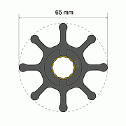 Albin Pump Premium Impeller Kit 65 X 16 X 37MM - 8 Blade - Spline Insert
