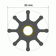 Albin Pump Premium Impeller Kit 65 X 16 X 50MM - 8 Blade - Spline Insert