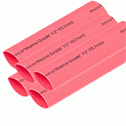 Ancor Heat Shrink Tubing 1/2" X 6" - Red - 5 Pieces