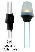 Attwood 5110427 42" Frosted Globe Pole Light