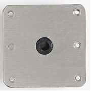 Attwood Swivl-Eze SP-67739 Lock´N-Pin Stainless Steel Base Plate, Nylon Bushing - 7" x 7" Non-Threaded, Skin Packed