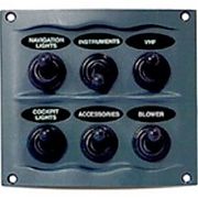 BEP Marine 9006WP Gray 6 Switch Spray Proof Switch Panel