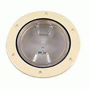 Beckson 4" Clear Center SCREW-OUT Deck Plate - Beige
