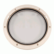 Beckson 8" Clear Center PRY-OUT Deck Plate - Beige
