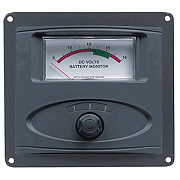 Bep 3 Input Panel Mounted Analog 12 Volt Battery Condition Meter (expanded Scale 8-16V DC Range)