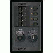 Blue Sea 1495 - 360 Panel - 4 Position 12 Volt with Dual USB & 12 Volt Socket