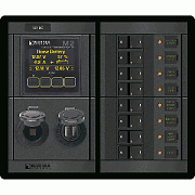 Blue Sea 1497 - 360 Panel - 8 Position 12 Volt Flat Rocker M2 Multimeter with Soc & Dual USB/12V Socket