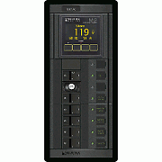 Blue Sea 1504 - 360 Panel - Elci + 5 Position 120V Ac Flat Rocker with M2 Ac Multimeter