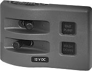 Blue Sea 4302 Gray 2 Position Weatherdeck Water Resistant Fuse Panel