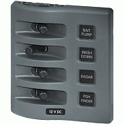 Blue Sea 4305 Weatherdeck 12 Volt DC Waterproof Switch Panel - 4 Posistion