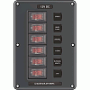 Blue Sea 4322 Circuit Breaker Switch Panel 6 Position - Gray