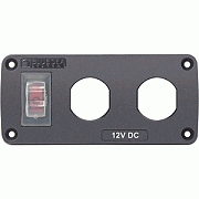 Blue Sea 4364 Water Resistant USB Accessory Panel - 15A Circuit Breaker, 2X Blank Apertures
