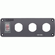 Blue Sea 4367 Water Resistant USB Accessory Panel - 15A Circuit Breaker, 3X Blank Apertures