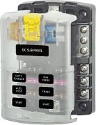 Blue Sea 5025 6-GANG Fuse Block St Ato/Atc Negative Bus and Cover