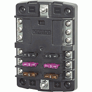 Blue Sea 5030 St Blade Fuse Block with O Cover - 6 Circuit with Negative Bus - Clearance