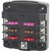 Blue Sea 5033 St Blade Fuse Block with Out Cover - 6 Circuit with Out Negative Bus