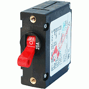 Blue Sea 7217 Ac / DC Single Pole Magnetic World Circuit Breaker - 25 Amp Red
