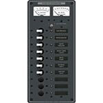 Blue Sea 8082 12V DC 10 Position Circuit Breaker Panel with Meters