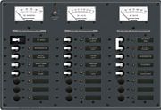 Blue Sea 8084 120V AC/12V DC 24 Position Circuit Breaker Panel with Meters
