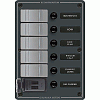 Blue Sea 8121 - 5 Position Contura Switch Panel with Dual USB Chargers - 12/24V DC - Black
