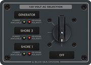 Blue Sea 8367 AC Rotary Switch Panel - 2 Switches