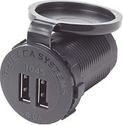 Blue Sea Dual USB 4.8A Charger Port 12/24VDC Socket Mount