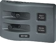Blue Sea Weather Deck Panel 12 Volt 2 Gang Switch Panel