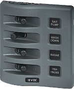 Blue Sea Weather Deck Panel 12 Volt 4 Gang Switch Panel