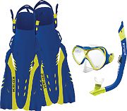 Body Glove 15038SETBLCITLXL Snorkel Set Blue/Citron L/XL