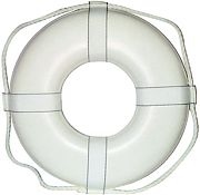 Cal June GW24 24" White Ring Buoy W/Straps
