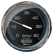Faria 33763 Chesapeake Black SS 5" Tachometer with Hourmeter 6000 RPM