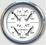 Faria 45012 Newport SS Multifunction [fuel Level | Oil Psi (80 Psi) | Water Temp (120-220 F) | Voltmeter (10-18 Vdc)]