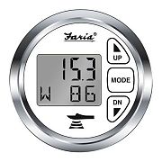 Faria Chesapeake White SS Depth Air/Water Temp Transom Mount