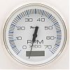 Faria Chesapeake White SS Tach/Hm 7000 universal outboard