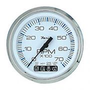 Faria Chesapeake White SS Tach/Sys Check 7000 RPM