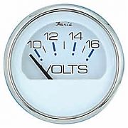 Faria Chesapeake White SS Voltmeter, 10-16 vDC
