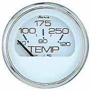 Faria Chesapeake White SS Water Temp Gauge 100°-250°F