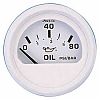 Faria Dress White Oil Press Gauge, 80 PSI