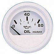 Faria Dress White Oil Press Gauge, 80 PSI